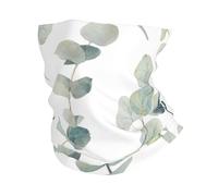 White Natural Greenery Twig Print Neck Warmer Gaiter Women Men, Windproof Face Cover Face Mask Scarf For Cold Weather Sport