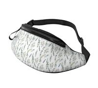 White Natural Greenery Twig Print Unisex Waist Bag Travel Accessory Fits Sunglasses Keys Power Banks Phones Pack
