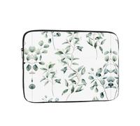 White Natural Greenery Twig Printed Laptop Bag, 12 inch Laptop Sleeve, Suitable for Travel and Business Trips