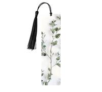 White Natural Greenery Twig Printed Metal Bookmarks M - Black Lightweight Aluminium Book Marker for Books, Journals & Gifts, Ideal Book Lovers, Holiday Decor & Crafts