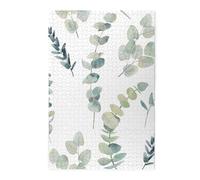 White Natural Greenery Twig Printed Wooden Puzzle 1000 Piece, Cute Puzzle Game in Plastic Box for Family Entertainment and Brain Training Gifts
