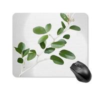 White Natural Greenery Twig Square Mouse Pad Portable Computer Mousepad with Non-Slip Rubber Base 25 * 30cm Ultra-Thin Gaming Mouse Mat for Computer Laptop Office Desk Accessories