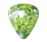 White Natural Greenery Twig1 print Celluloid Guitar Plectrums for Acoustic Guitar Bass,Guitar Picks with Organizer Box