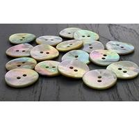 White Natural Mother of Pearl Buttons 11mm, 15mm, 18mm, 20mm or 28mm - Pack of 10pcs (15mm)