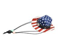 White Navy Pet Headwear Country Print Western Cap with Adjustable Band for Small Animals July 4th Celebration Flag Print Pet Hat