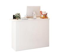 White Negotiation Table - 100cm Front Desk Reception Counter for Retail Checkout Salon Reception Room Office Use - Stylish Checkout Counter Solution
