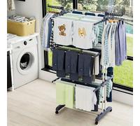 (White) Neo 4 Tier Folding Clothes Horse Drying Rack