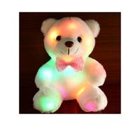 (White) NEW LED Flash Teddy Bear Stuffed Animal Plush Soft Hug Toy Baby Girls Gift