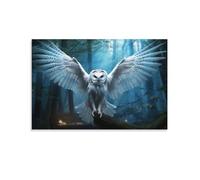 White Night Owl Wall Art Prints Vintage Forest Animal Bird Pictures on Canvas Poster Wall Decor for Bedroom Home Decorations