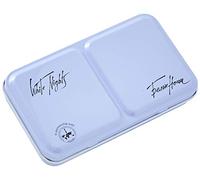 White Nights Russian Watercolour Empty Box Made of Durable Metal, Fashion Series in Light Blue, Holds 12 Whole Bowls with 4 Mixing Fields
