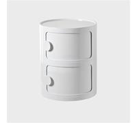 White Nightstand with Storage, Round Bedside Table, Sliding Door Design, Removable Bathroom Cabinet, Versatile End Table for Bedroom/Living Room (29.9" x 12.6" x 12.6")