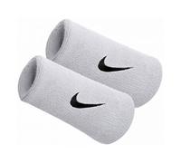 WHITE Nike Swoosh DOUBLE Wristband/Sweat Band/Gym/Sports/Fitness - NEW UK