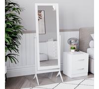 (White) Nishano Rectangle Mirror Standing Tall Swivel Frame