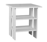 (White, No Drawer) 2 Drawer Wooden Bedside Table Living Room Cabinet