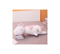 (white no light, 125CM) 60CM Cute Glowing LED Light Unicorn Plush Toys Lovely Luminous Animal
