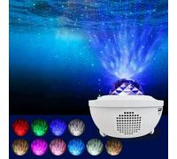 (White No Stripe) LED Starry Sky Projector Night Light Bluetooth Music Speaker Remote Galaxy Lamp