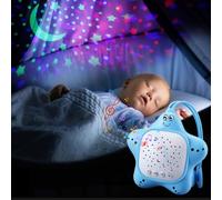 White Noise Machine Baby,White Noise Machine,Kids Sleep Aid Sound Machine with 10 Soothing Sounds 3 Color Projector Night Light, Portable Lanyard Design for Cot Crib Travel Bedroom Car (Blue)