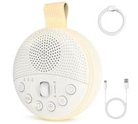 White Noise Machine Baby, Portable Sleep Aid Sound Machine for Adults with Night Light 21 Soothing Sounds, 1800mAh Battery, Timer and Roller Volume Adjustment for Sleeping Home Office Travel