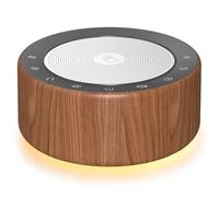 White Noise Machine with 30 High Fidelity Soundtracks, 7 Colors Night Lights, Full Touch Metal Grille and Buttons, Timer and Memory Features, Sound Machine for Baby, Adults Gift Walnut Wood