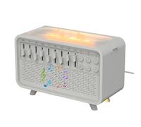 White Noise Machine with Night Light, 8 Ambient Sounds, Humidifier and Flame Diffuser, 20 x 13 x 9 cm