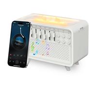 White Noise Night Light Diffuser Humidifier, 8 Nature Sounds White Noise Speaker Humidifier, 4-in-1 200ML Portable Machine Aromatherapy Diffuser for home, Bedroom & Office, Timer Auto Shut-Off