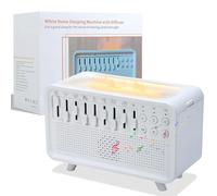 White Noise Night Light Humidifier, 3-in-1 White Noise Sound Machine Humidifier with 8 Ambient Sounds, Diffuser Sound Box Powered by USB, Sleep Sound Machine for Home Office, Timer