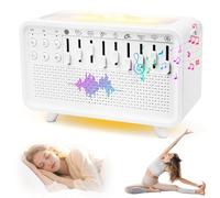 White Noise Night Light Humidifier, Portable Sleep Sound Machine for Adults, 4-in-1 Bluetooth Speaker with 8 Ambient Sounds, Timer, Flame (B)