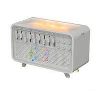 White Noise Night Light Humidifier - Sleep Sound Machine - 4-in-1 BT-Speaker W/ 8 Ambient Sounds/Timer - Flame Diffusers W/Aromatherapy For Bedroom/Kitchen