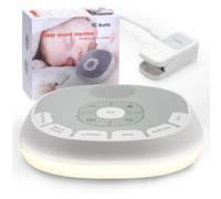 White Noise Sound Machine Baby | 20 Soothing Sounds and Night Light for Sleep and Relaxation | Heartbeat Sensor Mimics Mom’s Heartbeat for Newborns | Adjustable Volume and Auto-Off Timer (Beige)