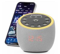 White Noise Sound Machine for Sleeping, 361 Soothing Sounds, Smart APP Control, Custom Buttons, Non Looping Natural Sounds, Bedside Dimmable Clock, Night Light, Santebee for Adults Baby Kids Lullaby