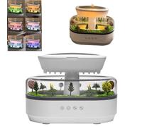 White Noise Zen Raining Cloud Night Light Aromatherapy Essential Oil Diffuser Micro Humidifier Desk Fountain Bedside Sleeping Relaxing Mood Water Drop Sound Ultrasonic Atomization Humidifier Timing
