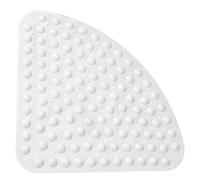 (White) Non Slip Pad Quadrant Sector Rubber Anti-Bacterial Corner Bath Shower Tub Mat
