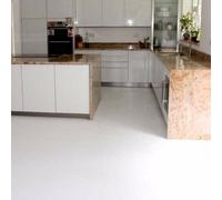 White Non Slip Plain Effect Vinyl Flooring For Livingroom, Kitchen, 2mm Thick Cushion Backed Vinyl Sheet-3M(9'9") X 2M(6'6")-6M²