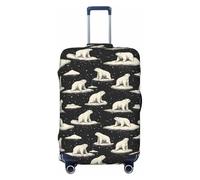 White North Pole Bear Black Print Travel Luggage Covers, Washable Suitcase Covers Protector for Luggage 18-32 Inch High Elasticity, Black, Large