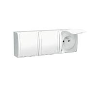 WHITE NT 3X Z/U FEMALE WITH FLAP IP54 AQUARIUS AQGZ1-3/11