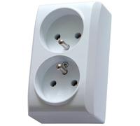 WHITE NT SOCKET 2X Z/U IP20 SCREW TERMINALS 16A TO GN-2BZ/00