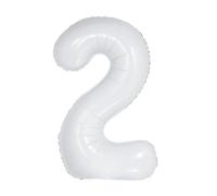 White Number 2 - Large Helium Foil Balloon - Birthday Party Wedding Anniversary Decoration - 101cm (2 Pack)