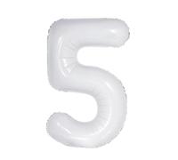 White Number 5 - Large Helium Foil Balloon - Birthday Party Wedding Anniversary Decoration - 101cm (2 Pack)