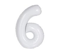 White Number 6 - Large Helium Foil Balloon - Birthday Party Wedding Anniversary Decoration - 101cm