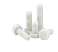 White Nylon Hex Head Cap Screws M3-M20 DIN933 Plastic Hexagon Bolts Metric Thread Fastener Assortment for Furniture Machinery Repair Home Improvement Hardware (10,M6 x 30mm)