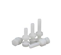 White Nylon Hex Head Screws with Nuts & Flat Washers - M4 M5 M6 M8 M10 M12 Metric Assortment, Plastic Fastener Set for DIY & Machinery (40,M5 x 30mm)