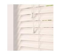 White Oak 50mm Faux Wood Venetian Blinds Fine Grained With Strings 120cm Drop 60cm Wide