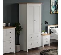 (White & Oak) Arlington 2 Door 2 Drawer Wardrobe Shaker Style