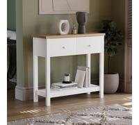 (White & Oak) Arlington 2 Drawer Console Table Hallway Storage