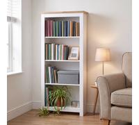 (White & Oak) Arlington 4 Tier Bookcase Shelf Library Storage