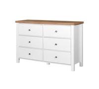 Astbury 6 Drawer Bedroom Cabinet Chest of Drawers White and Oak