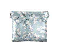 White Oak Leaves on Light Blue Fashion Women's Small Leather Coin Purse Wallet Decorative Card Key Organizer for Women monedero de Tela para Mujer