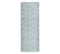 White Oak Leaves on Light Blue yoga matts for pilates printed, non slip, towel for yoga mat with carrying bag tapete para ejercicio 71x26 inches