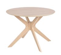 White Oak Round Dining Table Mid-Century Wooden Table, Seats 4, 105cm