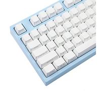 White OEM Profile PBT Double Shot 104 Side-lit Shine Through Translucent Backlit keycaps for MX Mechanical Keyboard Filco (White)(Only Keycap)